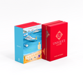 Akdeniz Extrait de Parfum by Unique’e Luxury with Mediterranean yacht inspired illustrated packaging and red presentation box