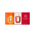 Crush On Me Extrait de Parfum by Unique’e Luxury with red perfume bottle and orange illustrated presentation packaging