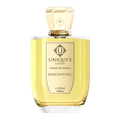 A bottle of Unique'e Luxury Extrait de Parfum fragrance with the name 'Soscentific' on the label, containing 100 ml of the product.